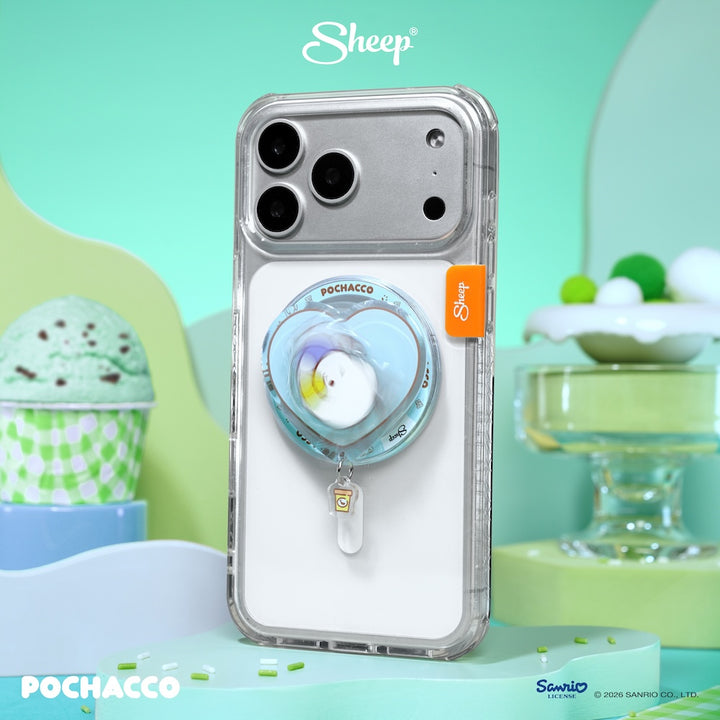 phone accessories pochacco ใช้คู่เคส sanrio ลิขสิทธิ์แท้ ที่แปะมือถือ magsafe สีเขียว โปเชโกะ หมุน ได้ sheep griptok