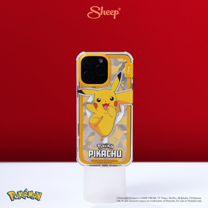 Pikachu พิคาชู Phone Case เคส Pokémon โปเกมอน ลิขสิทธิ์แท้ น่ารัก MagSafe แม่เหล็ก สี เหลือง Hologram Charm