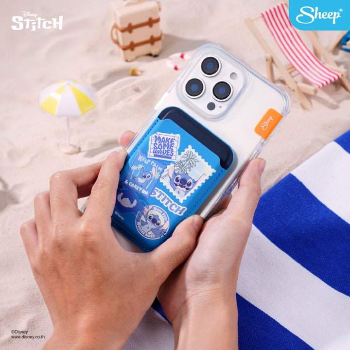 magsafe wallet stitch card holder stitch แปะ เคสไอโฟน Stitch แม่เหล็กดูดแน่นหนึบ