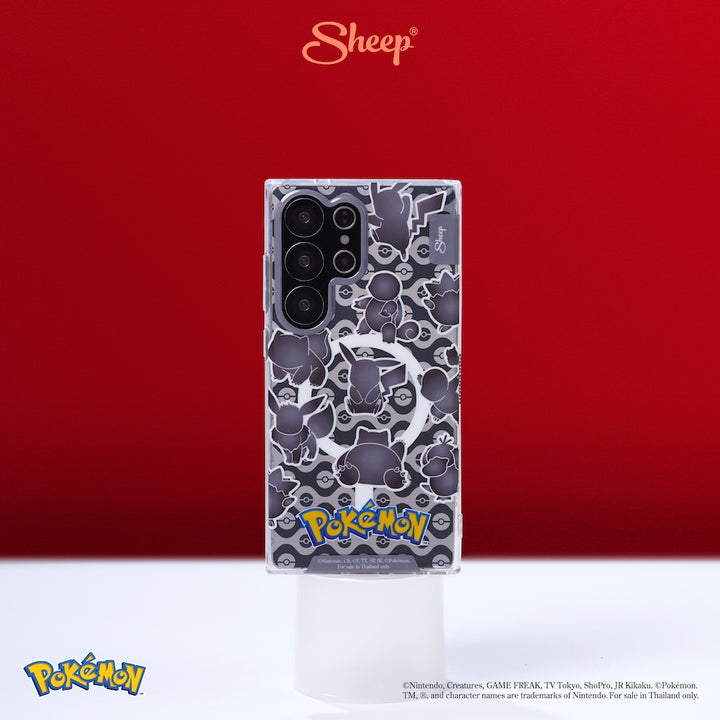 ลิขสิทธิ์แท้ Pikachu พิคาชู เคส Pokémon โปเกมอน MagSafe แม่เหล็ก Phone Case โปเกบอล สี ดำ Silhouette น่ารัก