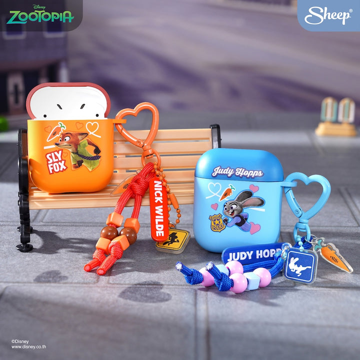 นิค จูดี้ คู่จิ้น nick &amp; judy zootopia airpods case เคสแอร์พอด ซูโทเปีย สีส้ม ฟ้า
