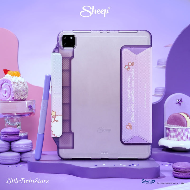 เคสไอแพด ลิตเติ้ลทวินสตาร์ กันงอ little twin stars ipad case กันกระแทก ลิขสิทธิ์แท้ sanrio แถม ปลอกปากกา ซานริโอ้ สีม่วง