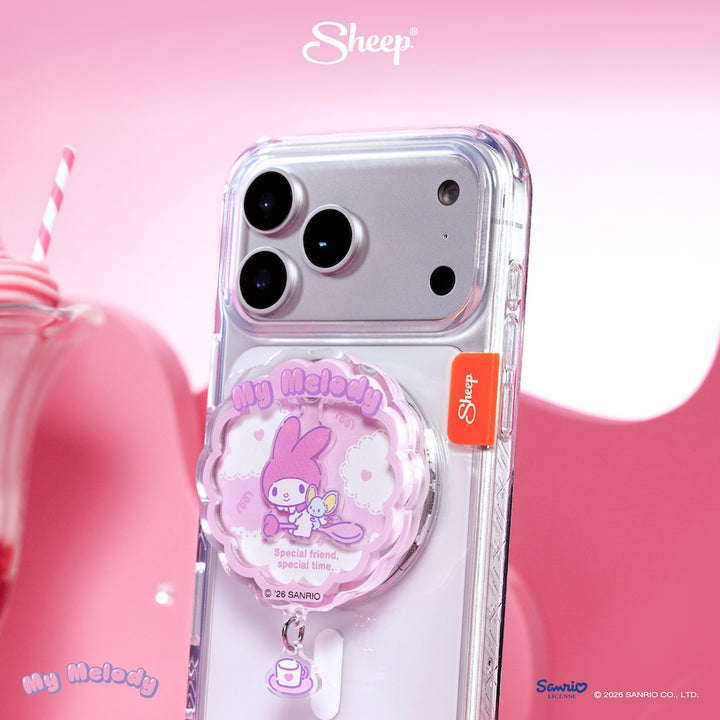 ที่แปะมือถือ my melody magsafe สีชมพู มายเมโลดี้ ใช้คู่เคส sanrio ลิขสิทธิ์แท้ phone griptok accessories ซานริโอ้ แกว่งได้