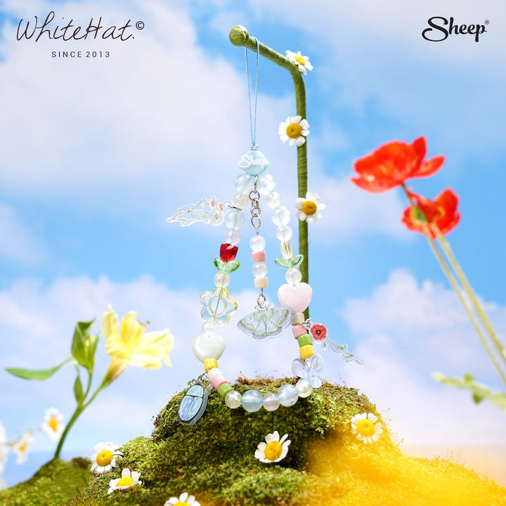 สายห้อยโทรศัพท์ ทีมไทย เคสไอโฟน ลายดอกไม้ Charm whitehat ห้อยมือถือ