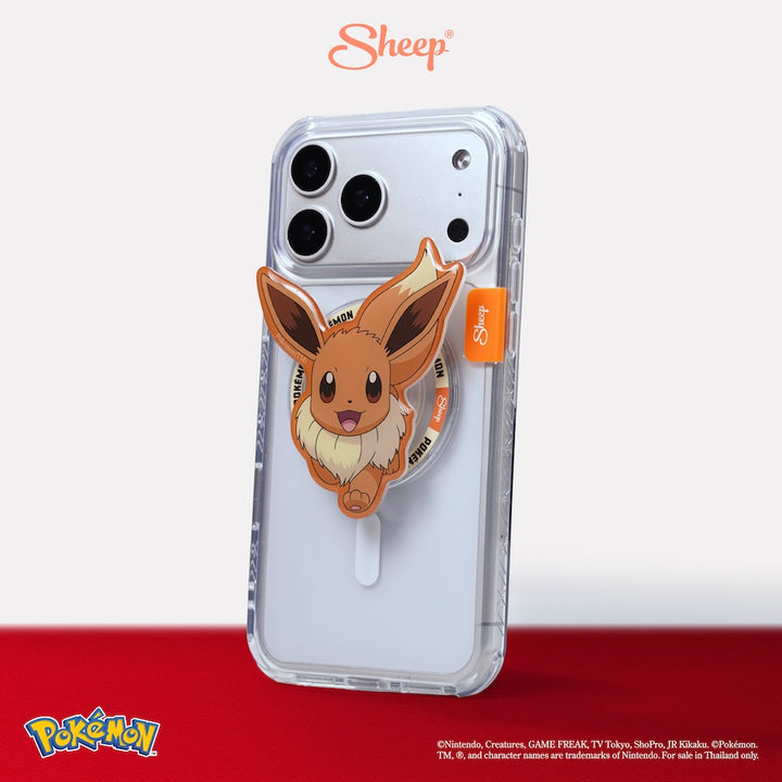 โปเกมอน ลิขสิทธิ์แท้ Eevee อีวุย Grip MagSafe Pokémon น่ารัก ที่แปะมือถือ แม่เหล็ก สี น้ำตาล