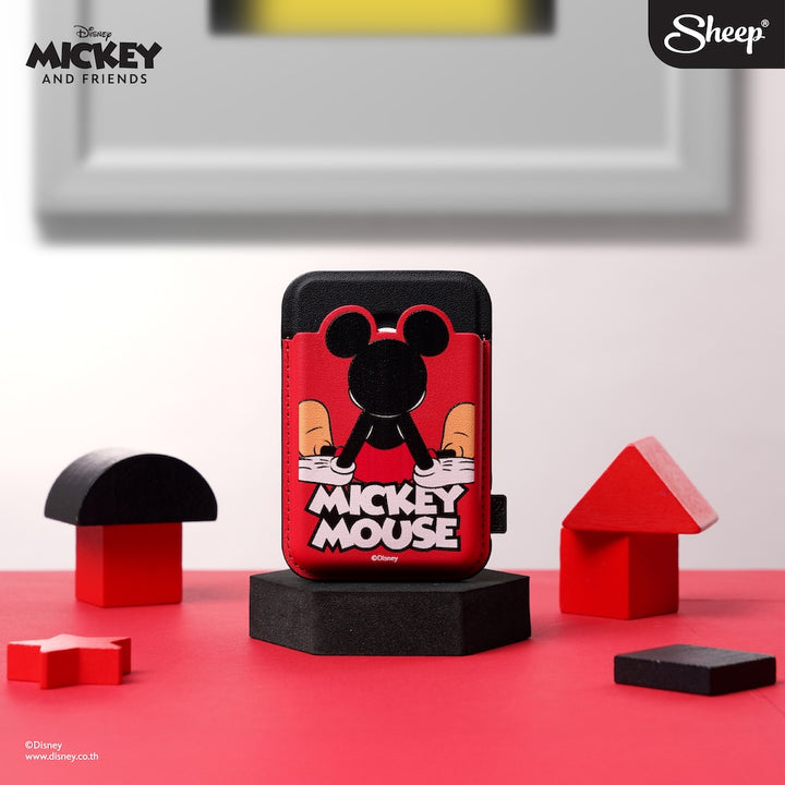 magsafe wallet mickey mouse ที่ใส่บัตร มิคกี้เมาส์ สีแดง magnet แปะแม่เหล็ก