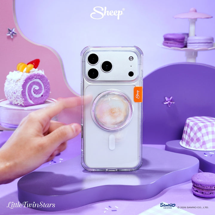 phone accessories little twin stars ใช้คู่เคส sanrio ลิขสิทธิ์แท้ ที่แปะมือถือ magsafe สีม่วง หมุน ได้ griptok kiki lala