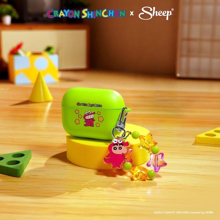 Crayon Shinchan เคสแอร์พอด วานิยามะซัง Chocobi จระเข้ ไดโนเสาร์ สีชมพู สีเขียว case airpods ลิขสิทธิ์แท้ แถม keyring พวงกุญแจ