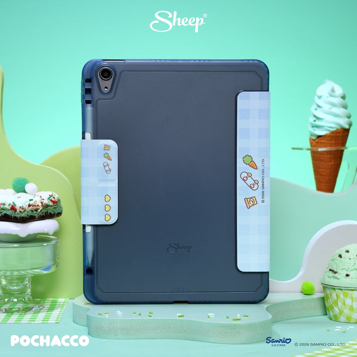 เคส ipad pochacco case โปเชโกะ ลิขสิทธิ์แท้ sanrio กันกระแทก น้ำหนักเบา พกง่าย ซานริโอ้ สีเขียว ฟ้า สายจด วาด เคสโปเชโกะ