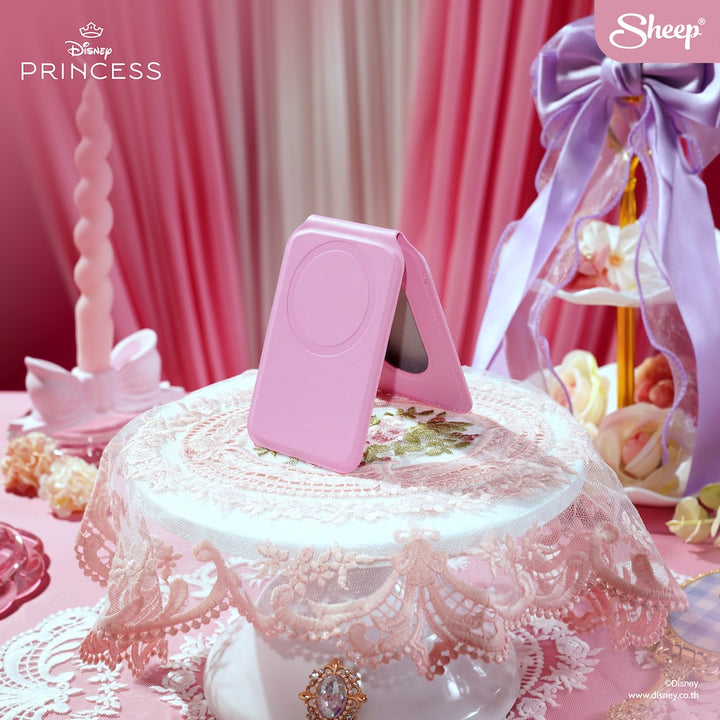 เจ้าหญิงดิสนีย์ แอเรียล ariel disney princess phone wallet stand ที่ใส่บัตร แปะมือถือ กาง ตั้งได้ โบว์ สีชมพู accessories