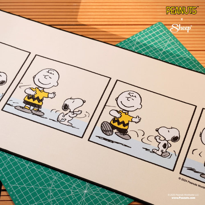 แผ่นรองเม้าส์ แบบยาว ลาย peanuts แผ่นรองเม้าส์ลายการ์ตูน peanuts 4 ช่อง Mousepad Peanuts