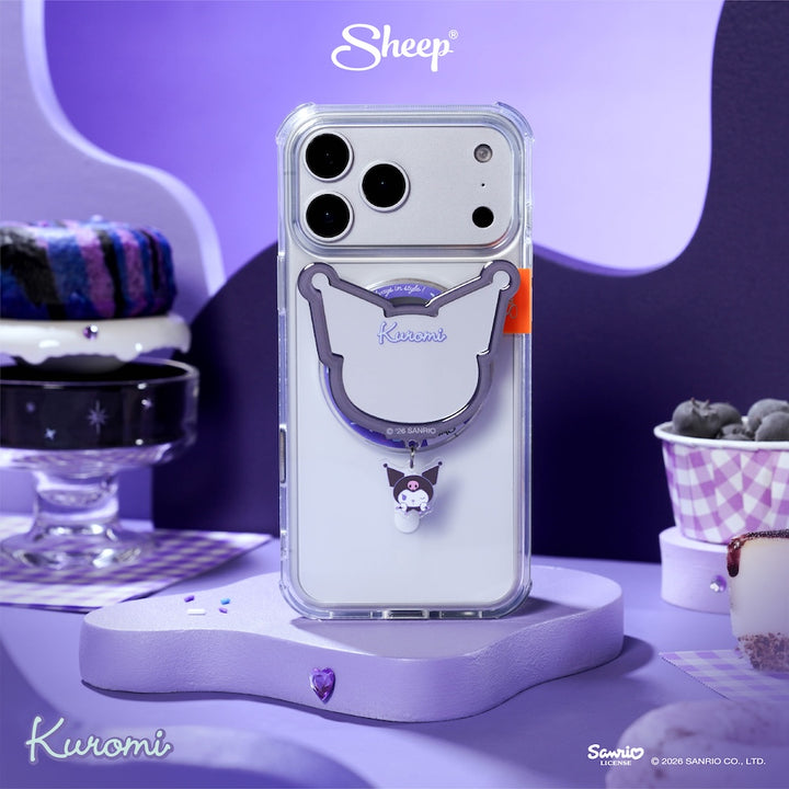 kuromi phone grip magsafe คุโรมิ ใช้คู่เคส sanrio griptok ที่แปะมือถือ กระจก ลิขสิทธิ์แท้ ซานริโอ้ สีม่วง ดำ