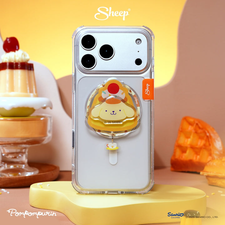 ที่แปะมือถือ pompompurin magsafe หมุน ได้ สีเหลือง ใช้คู่เคส sanrio ลิขสิทธิ์แท้ phone griptok accessories