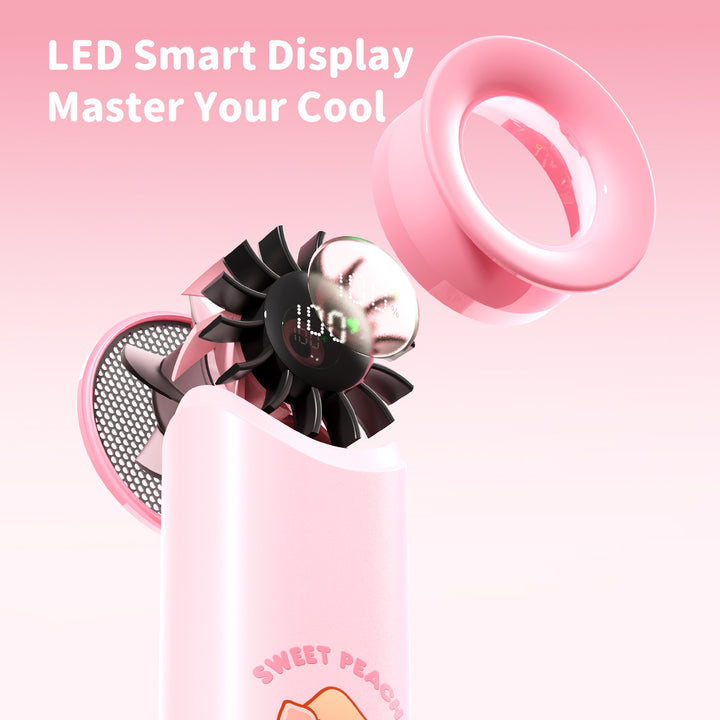 พัดลมมือถือ rock lulu the piggy หมู ลูลู่ สีชมพู ขนาดพกพา ปรับระดับได้ แบตอึด