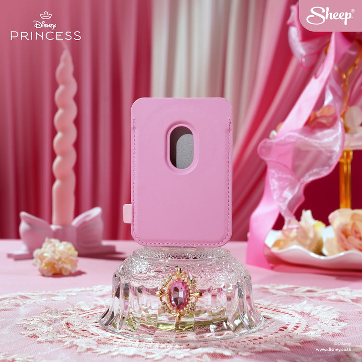 disney princess เจ้าหญิงดิสนีย์ phone wallet แอเรียล ariel ที่ใส่บัตร แปะมือถือ accessories สีชมพู
