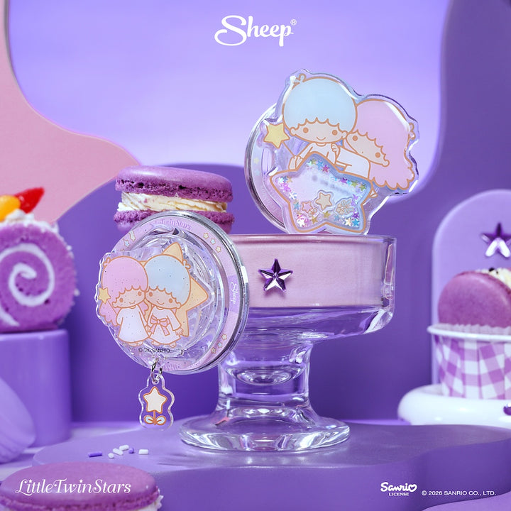 phone accessories ลิตเติ้ลทวินสตาร์ little twin stars สีม่วง ใช้คู่เคส sanrio ลิขสิทธิ์แท้ ที่แปะมือถือ magsafe griptok