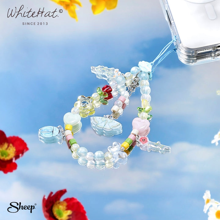whitehat สายห้อยโทรศัพท์ เคสไอโฟน ลายดอกไม้ Charm ห้อยมือถือ