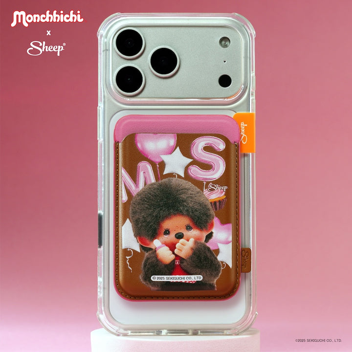 monchhichi เคสใส่บัตร magsafe sheep phone wallet ม่อนชิชิ card holder สีน้ำตาล ชมพู accessories มอนชิชิ