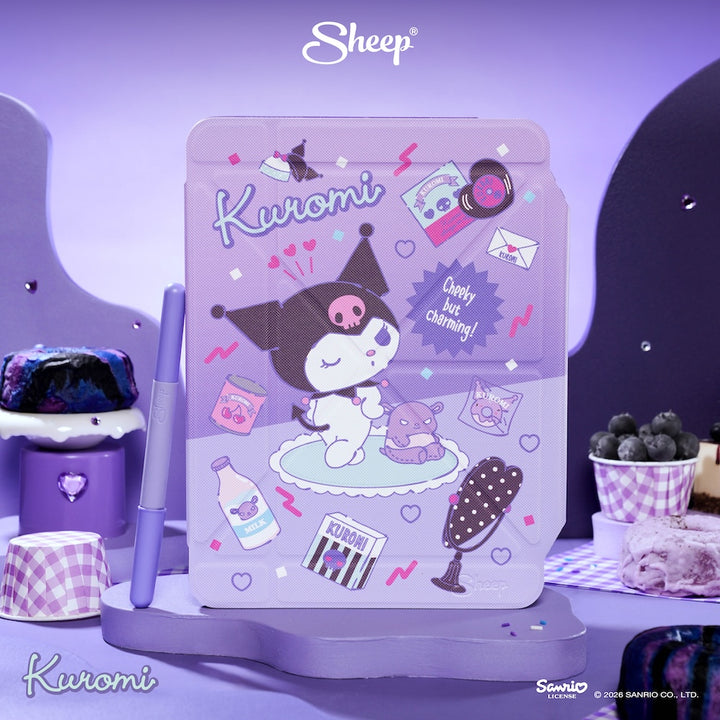 เคสไอแพด คุโรมิ kuromi ipad case ซานริโอ้ สีม่วง ดำ ลิขสิทธิ์แท้ sanrio กันกระแทก กันงอ แถม ปลอกปากกา พับ ตั้งได้