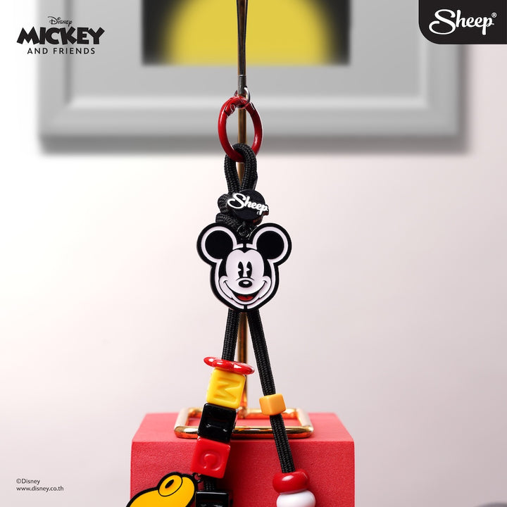 phone charm mickey iconic สายห้อย มือถือ มิคกี้เมาส์ สีดำ แดง ลูกปัด  ดิสนีย์