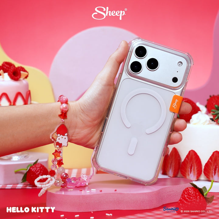 phone charm คิตตี้ สายห้อยมือถือ ลูกปัด hello kitty สีแดง ชมพู ใช้คู่เคส sanrio sheep accessories ซานริโอ้ ลิขสิทธิ์แท้ ของแท