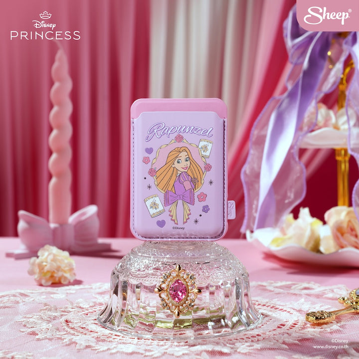 phone wallet disney princess เคสใส่บัตร เจ้าหญิงดิสนีย์ ราพันเซล สีม่วง ชมพู rapunzel ที่ใส่บัตร แปะมือถือ card holder