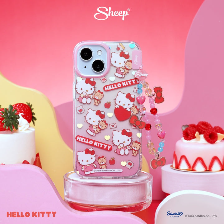hello kitty iphone case sketch เคส ไอโฟน คิตตี้ ลิขสิทธิ์แท้ sanrio สีแดง ชมพู ลายน่ารัก ซานริโอ้ มีของแถม กันกระแทก