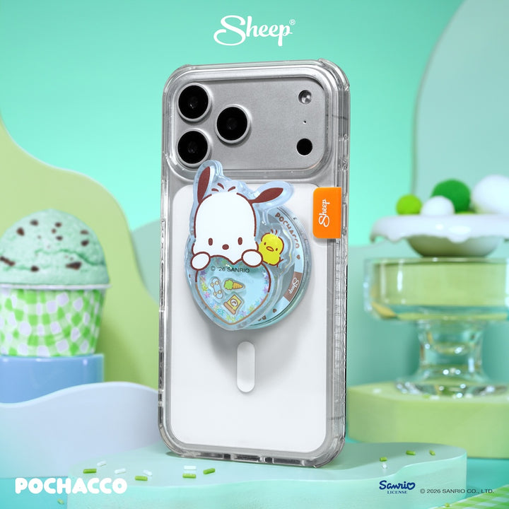 phone accessories โปเชโกะ สีเขียว pochacco ใช้คู่เคส sanrio ลิขสิทธิ์แท้ ที่แปะมือถือ magsafe เขย่า ได้ sheep griptok