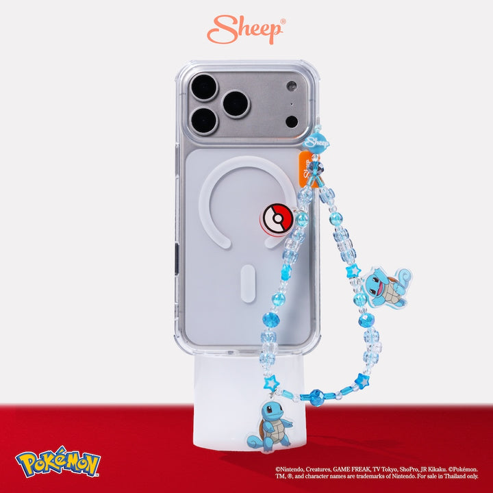 Pokémon โปเกมอน ลิขสิทธิ์แท้ Phone Charm Poké Ball โปเกบอล สายห้อย มือถือ น่ารัก สี ฟ้า Squirtle เซนิกาเมะ