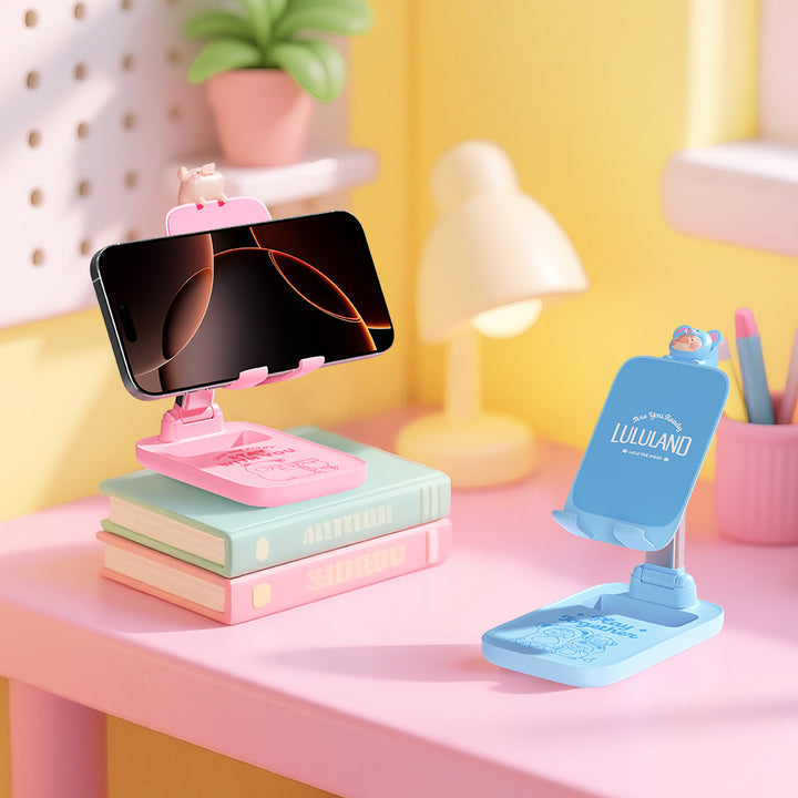 rock ที่ตั้งมือถือ หมู ลูลู่ phone stand lulu the piggy สีฟ้า ชมพู พับเก็บได้ ปรับได้