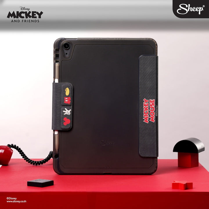 เคสไอแพด มิคกี้ เม้าส์ สีดำ สายจด สายวาด พกง่าย น้ำหนักเบา iPad case mickey mouse