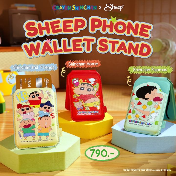 ที่ใส่บัตร แปะมือถือ ใช้คู่เคส Crayon Shinchan phone accessories Gadget ชินจัง ลิขสิทธิ์แท้ wallet magsafe card holder