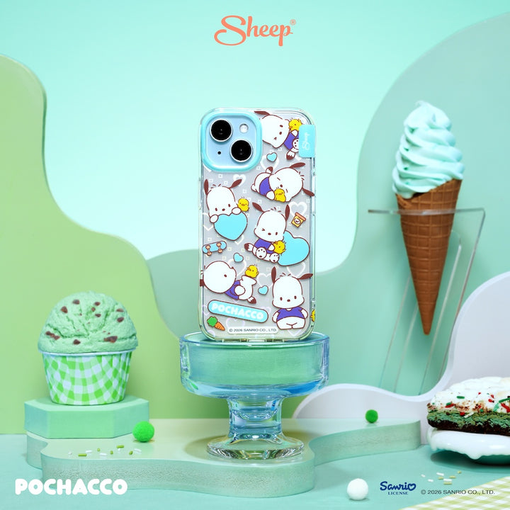 pochacco iphone case sketch เคส ไอโฟน โปเชโกะ ลิขสิทธิ์แท้ sanrio สีเขียว ลายน่ารัก ซานริโอ้ มีของแถม กันกระแทก