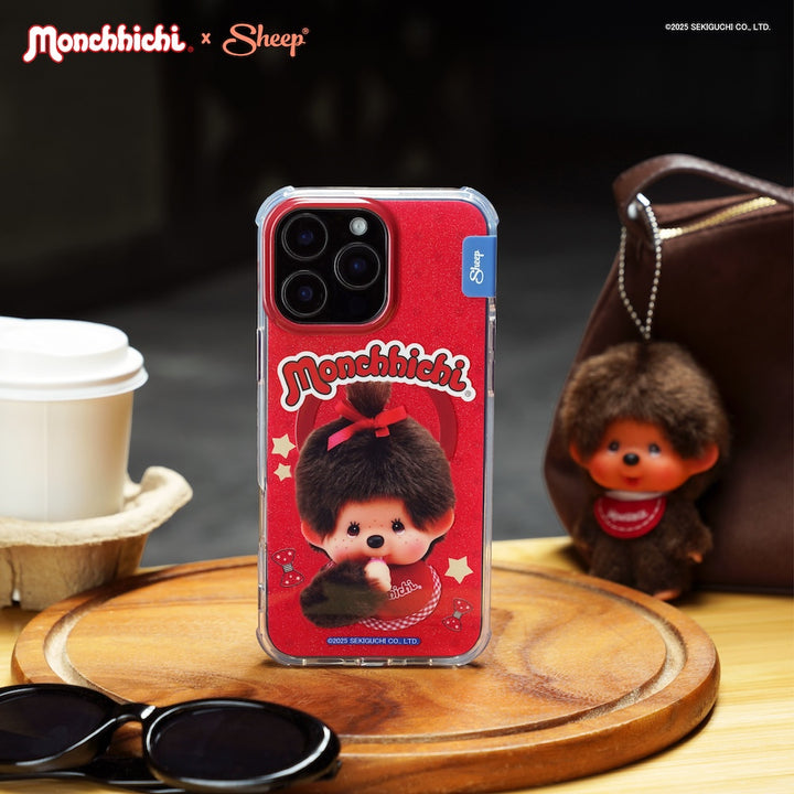magsafe iphone case monchhichi เคส สีแดง ม่อนชิชิ ไอโฟน มีแม่เหล็ก ลายน่ารัก กันกระแทก