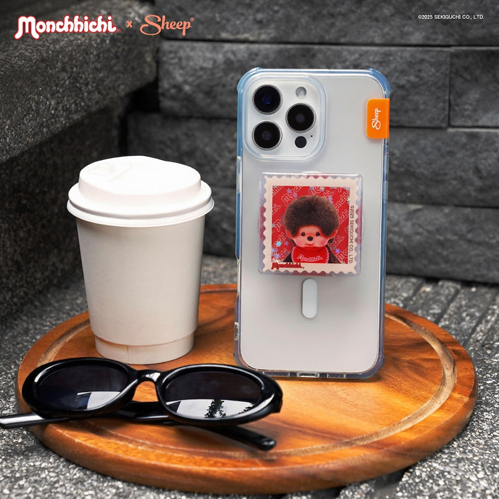 ที่แปะโทรศัพท์ ม่อนชิชิ ตราแสตมป์ไทย magsafe griptok momchhichi เขย่าได้ มีกลิตเตอร์ข้างใน