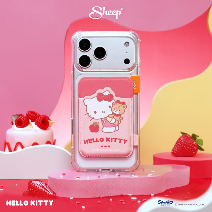 ที่ใส่บัตร แปะมือถือ hello kitty ใช้คู่เคส sanrio phone accessories คิตตี้ ลิขสิทธิ์แท้ สีแดง ชมพู sheep phone wallet magsafe