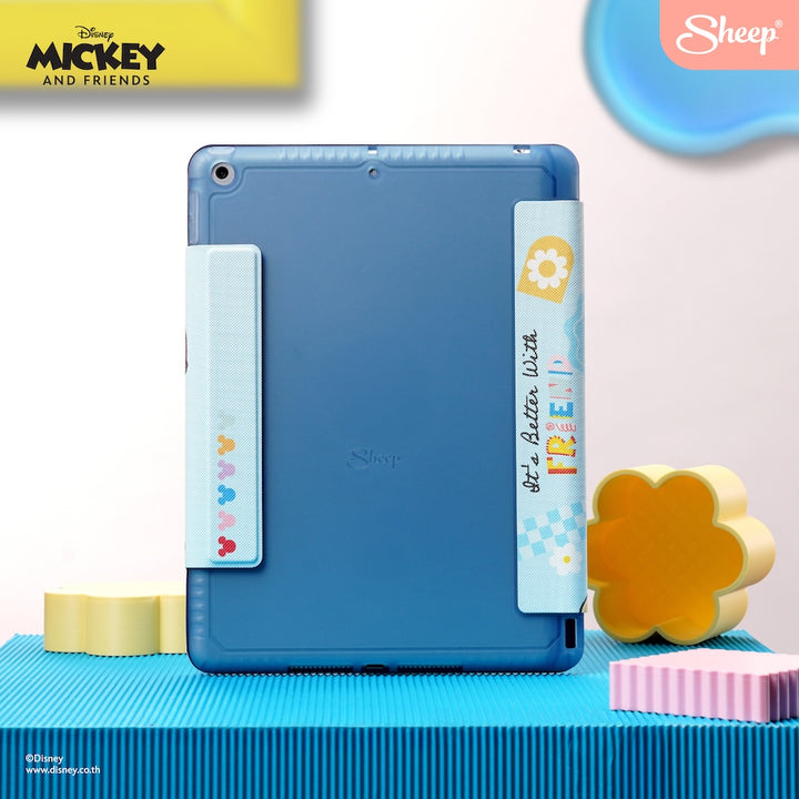 iPad case mickey mouse เคสไอแพด มิคกี้ เมาส์ สีฟ้า พับแนวตั้งได้ น้ำหนักเบา