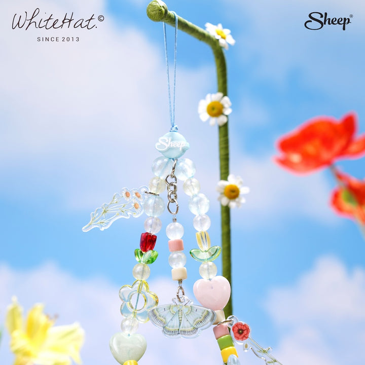 Phone Charm whitehat ของใช้คู่ เคสไอโฟน ลายดอกไม้ สายห้อยโทรศัพท์