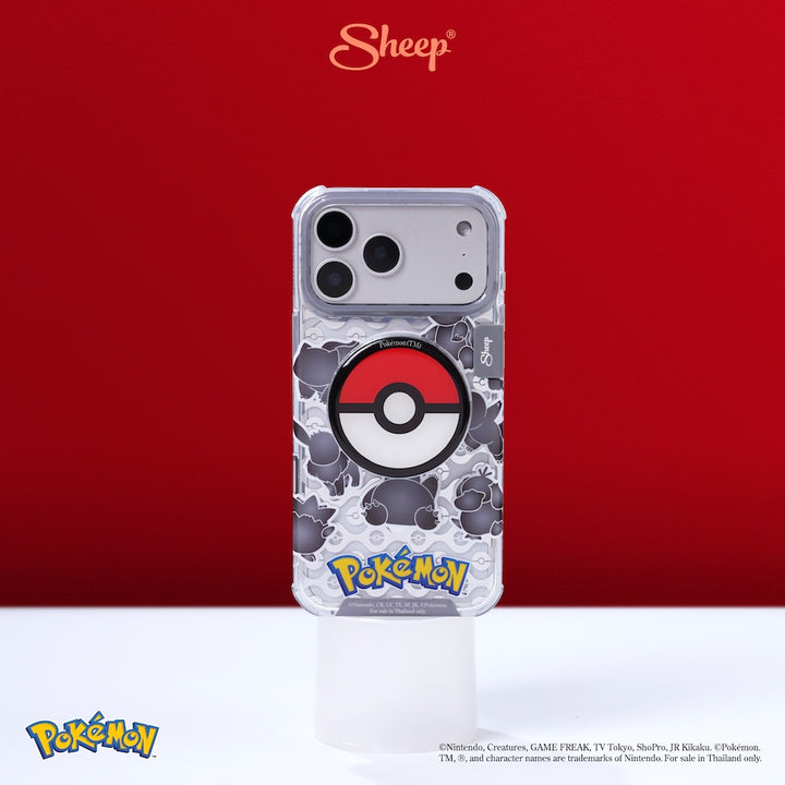 MagSafe แม่เหล็ก Phone Case เคส Pokémon โปเกมอน ลิขสิทธิ์แท้ Pikachu พิคาชู โปเกบอล สี ดำ Silhouette น่ารัก