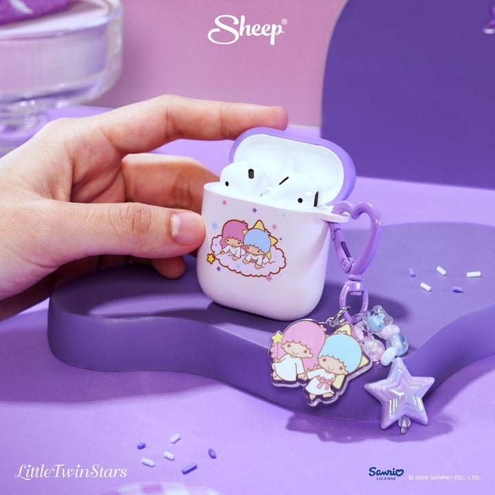 little twin stars airpods case พร้อมส่ง ลิขสิทธิ์แท้ sanrio เคสแอร์พอด ลิตเติ้ลทวินสตาร์ สีม่วง ชมพู แถม พวงกุญแจ keyring