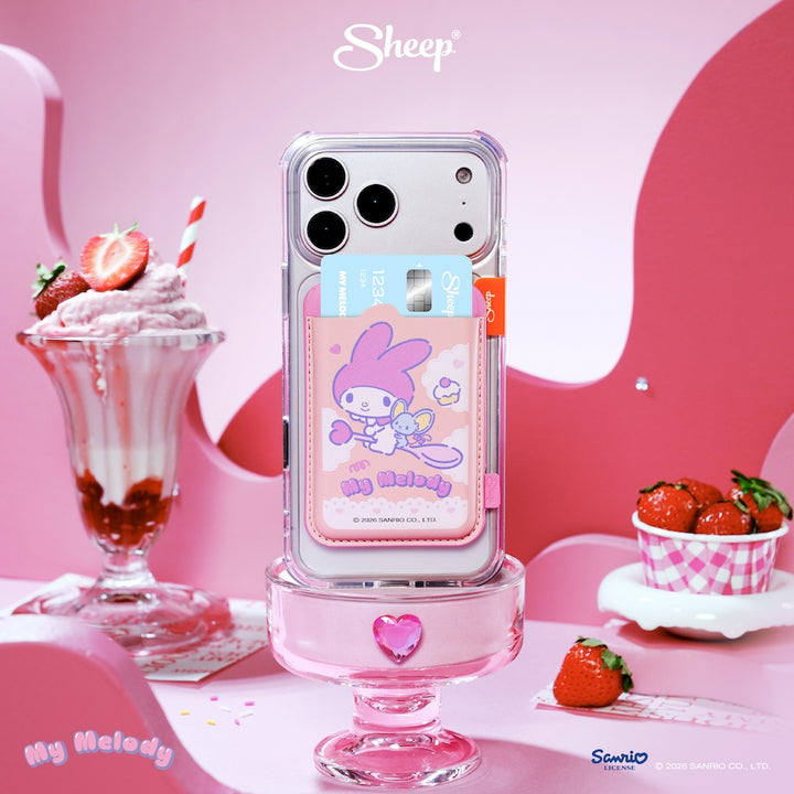 เคสใส่บัตร my melody มายเมโลดี้ สีชมพู phone wallet magsafe accessories ลิขสิทธิ์แท้ ใช้คู่เคส sanrio ซานริโอ้ card holder