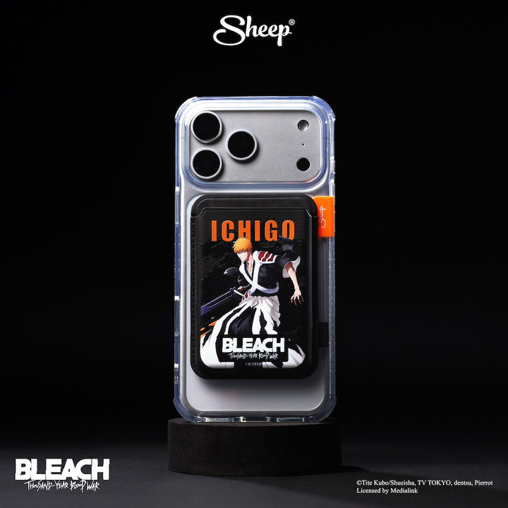 ที่ใส่บัตร แปะมือถือ bleach บลีช เทพมรณะ ss8 อิจิโกะ สีดำ phone wallet เคสใส่บัตร kurosaki ichigo สงครามเลือดพันปี