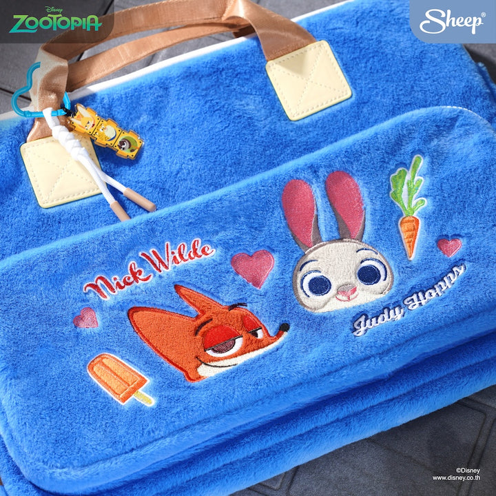 กระเป๋าใส่คอม นิค จูดี้ ลายคู่จิ้น nick &amp; judy macbook sleeve zootopia สีน้ำเงิน
