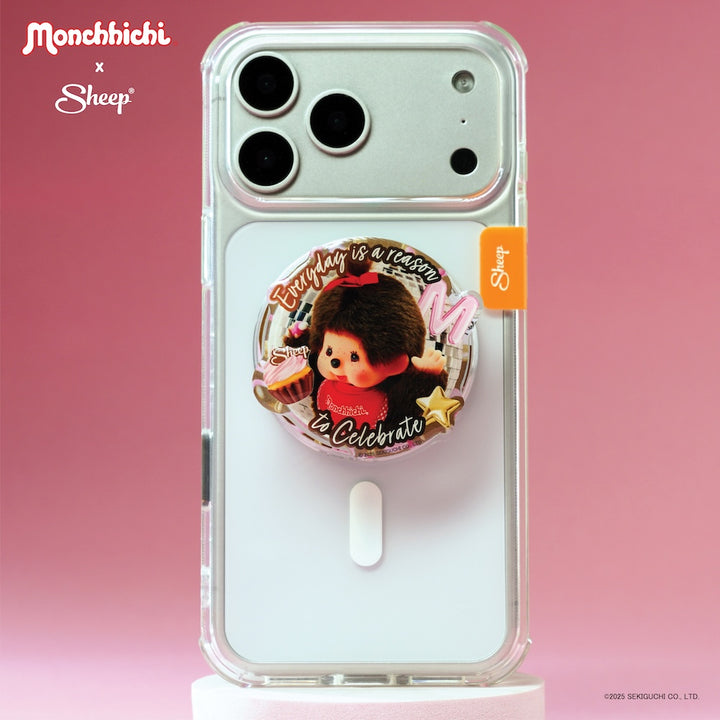 ที่แปะมือถือ magsafe หมุนได้  ม่อนชิชิ monchhichi sheep phone grip มอนชิชิ สีน้ำตาล accessories
