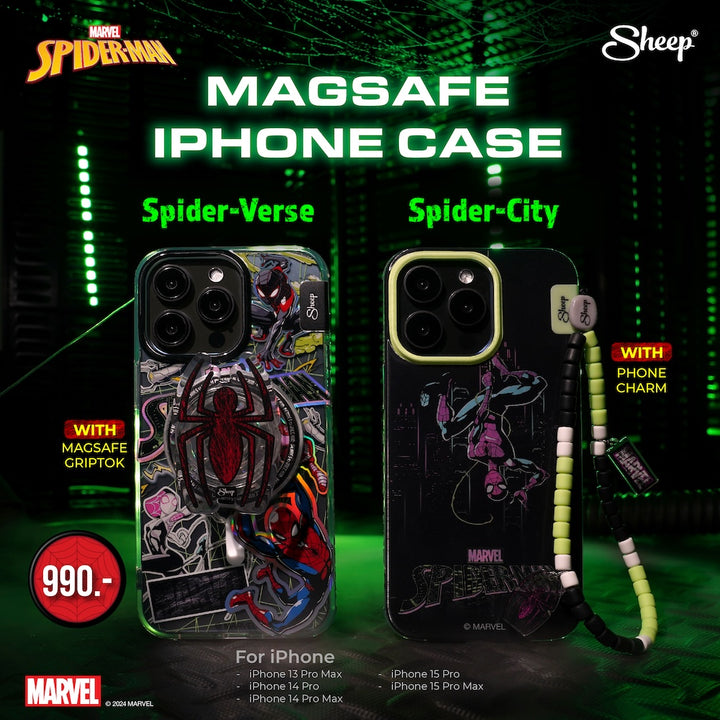 เคสไอโฟน Magsafe ลิขสิทธิ์แท้ เคสมาร์เวล Spider-Man แถม Griptok และ Charm