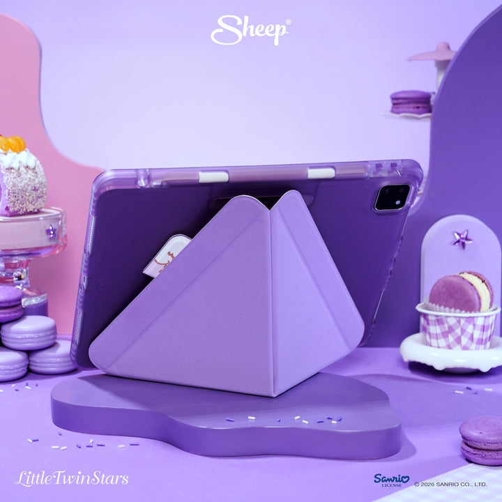 ipad case เคสไอแพด ลิตเติ้ลทวินสตาร์ สีม่วง little twin stars ลิขสิทธิ์แท้ sanrio กันกระแทก น้ำหนักเบา สายจด วาด ตั้งได้
