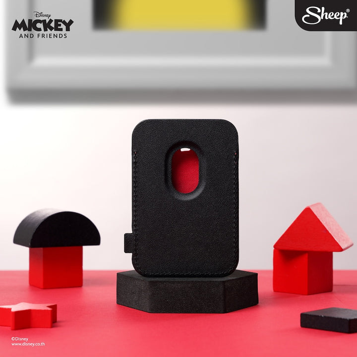 ที่ใส่บัตร มิคกี้เมาส์ สีแดง magnet แปะแม่เหล็ก magsafe wallet mickey mouse