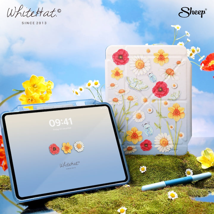 เคสไอแพด ลายดอกไม้ whitehat ภาพวาดมือ ศิลปินไทย เคสคนไทย iPad case