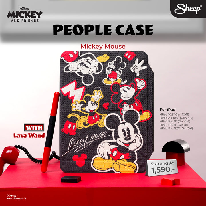 เคสไอแพด มิคกี้ เมาส์ สีดำ แถม ปลอกปากกา กันงอ กันกระแทก ipad case mickey mouse