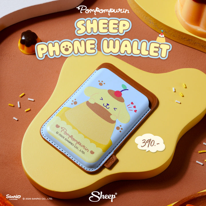 ที่ใส่บัตร แปะมือถือ pompompurin ใช้คู่เคส sanrio phone accessories ลิขสิทธิ์แท้ สีฟ้า น้ำตาล sheep phone wallet magsafe